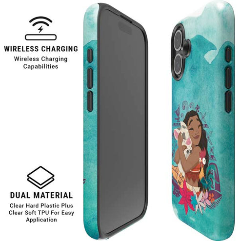 Disney Princess Moana with Pua and Heihei iPhone 16 Magsafe Impact Case